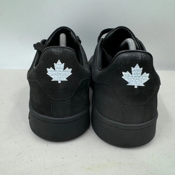 Dsquared2 Mens Black Soft Leather Low-top Sneakers Size 44 - Picture 4 of 8